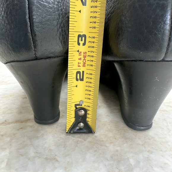 TORY BURCH Sally Wedge Black/silver logo Size 8 - Picture 4 of 11